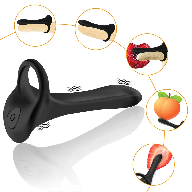 Секс игрушки для пары Пенис Вибратор с защитой от повреждений и кольцом