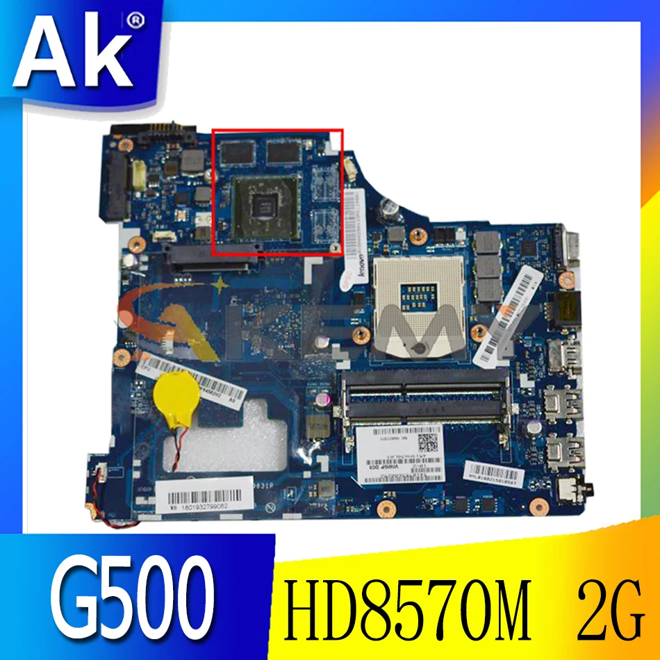 

Akemy для Lenovo G500 VIWGP/гр LA-9631P Материнская плата ноутбука PGA989 HD8570M 2G HM76 поддерживает I3 I5 I7 процессор 100% тесты OK