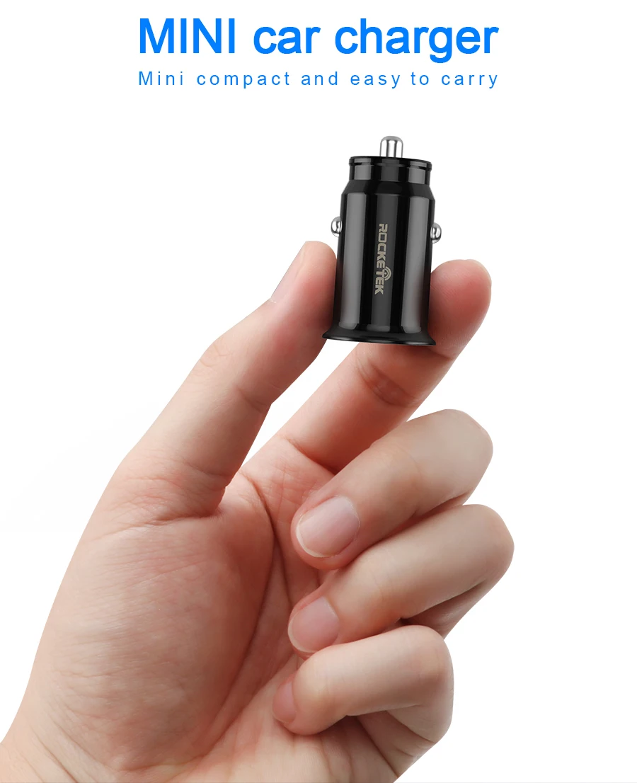 Автомобильное зарядное устройство Rocketek mi ni USB Quick Charge 3.1A автомобильное зарядное устройство для iPhone samsung Xiaomi mi QC3.0 QC Быстрая зарядка для мобильных телефонов