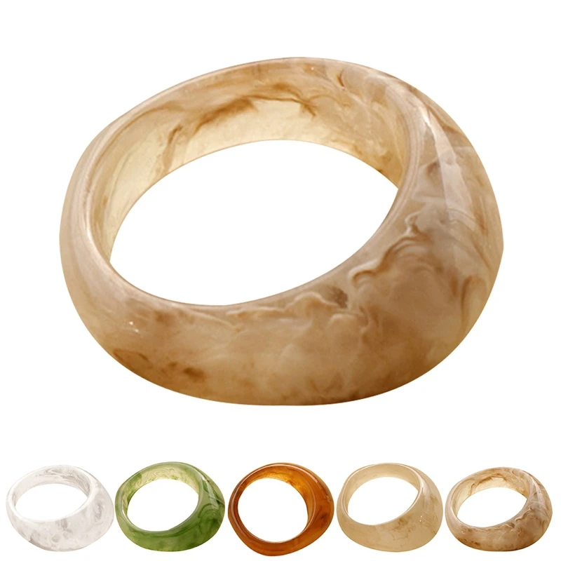 

COSYOO 2021 Fashion Resin Ring Band Fashion Stackable Knuckle Ring Finger Ring For Women Girls Jewelery Accessorise