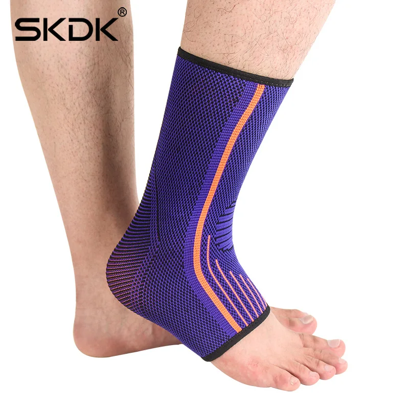 Синий SKDK, спортивный протектор для поддержки лодыжки, компрессионный фиксатор лодыжки, хлопок, комфортный, анти-растяжение, баскетбол, футбол, безопасность ног, 1 шт - Цвет: Синий