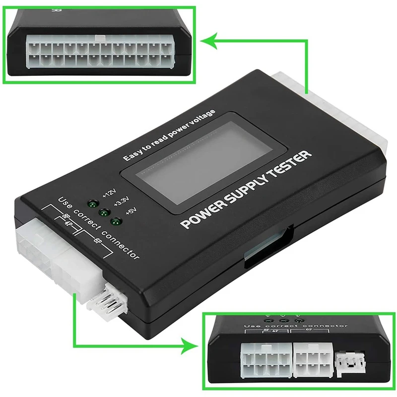 20+4 Pin LCD Computer Power Supply Tester for SATA IDE HDD ATX ITX BYI Connectors-2 Pack | Инструменты