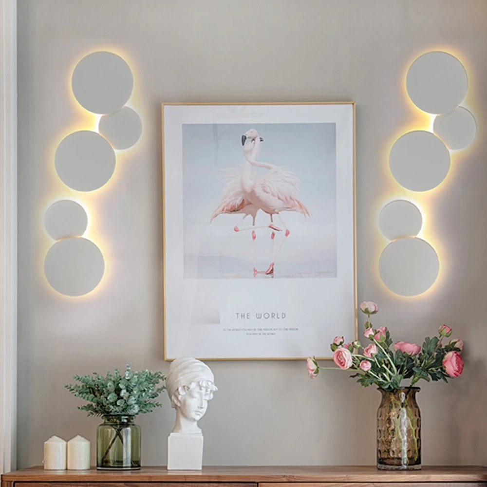 2021 LED Wall Lamp Living Room Decoration Bedside Light Home Lighting Fixture Loft Stair Round Aluminum | Освещение