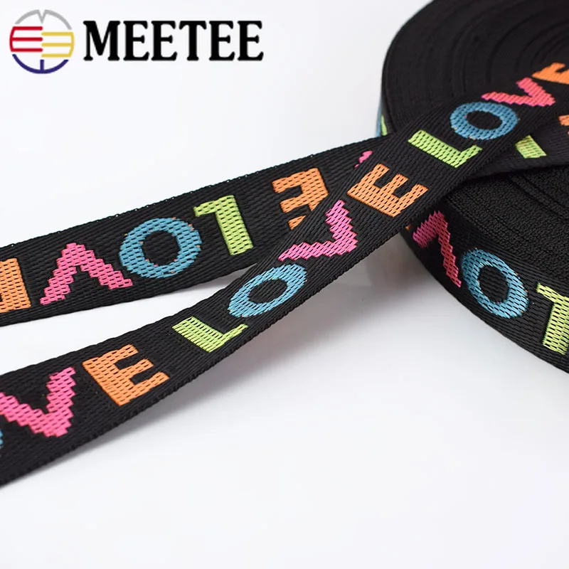 Meetee 24 ярдов 25/38 мм нейлон жаккардовые лямки лента любовь кружевная DIY сумка