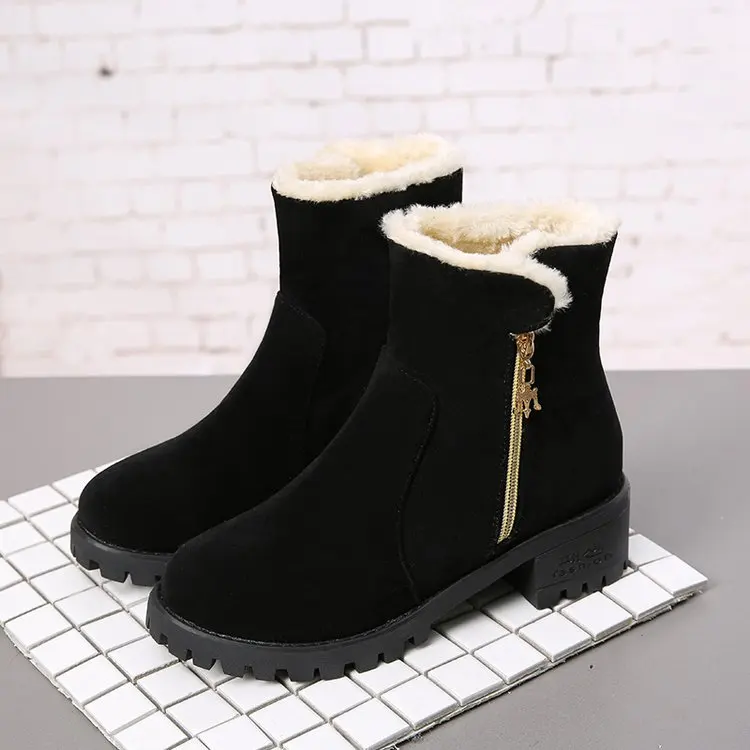 Сапоги YeddaMavis серые теплые зимние сапоги с боковой молнией женская обувь новые