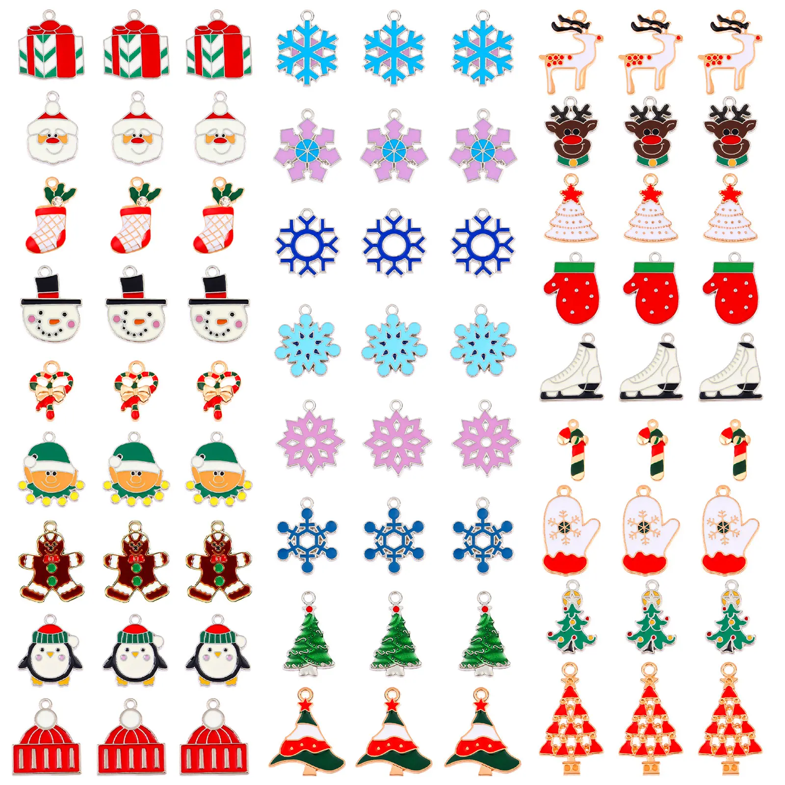 

78 PCS Christmas Charm Pendant Christmas Assorted Enamel Pendants Christmas