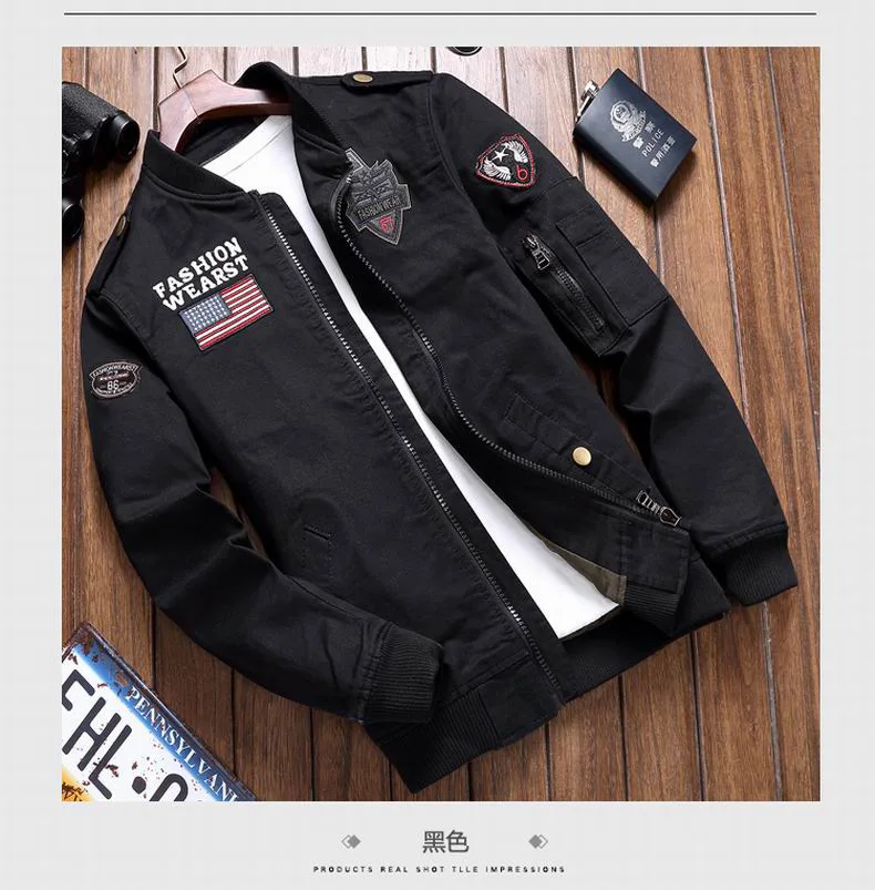 Military Jacket Men Spring Autumn Mens Coat Casual Warm Bomber Cotton Baseball Uniform Zipper | Мужская одежда