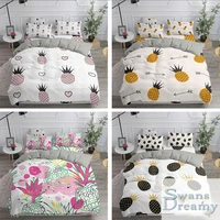 3d pineapple fruit print bedding set duvet cover set with pillowcase for kids gift single twin king queen size double bed set