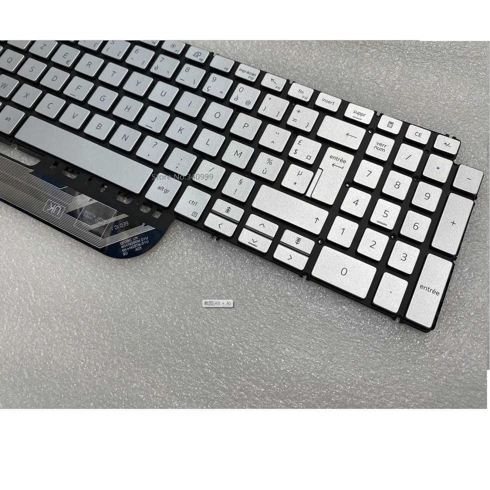 Новинка AZERTY-клавиатура серебристого цвета для ноутбука Dell Inspiron 15 5584 5590 5591 5593 5594 5598