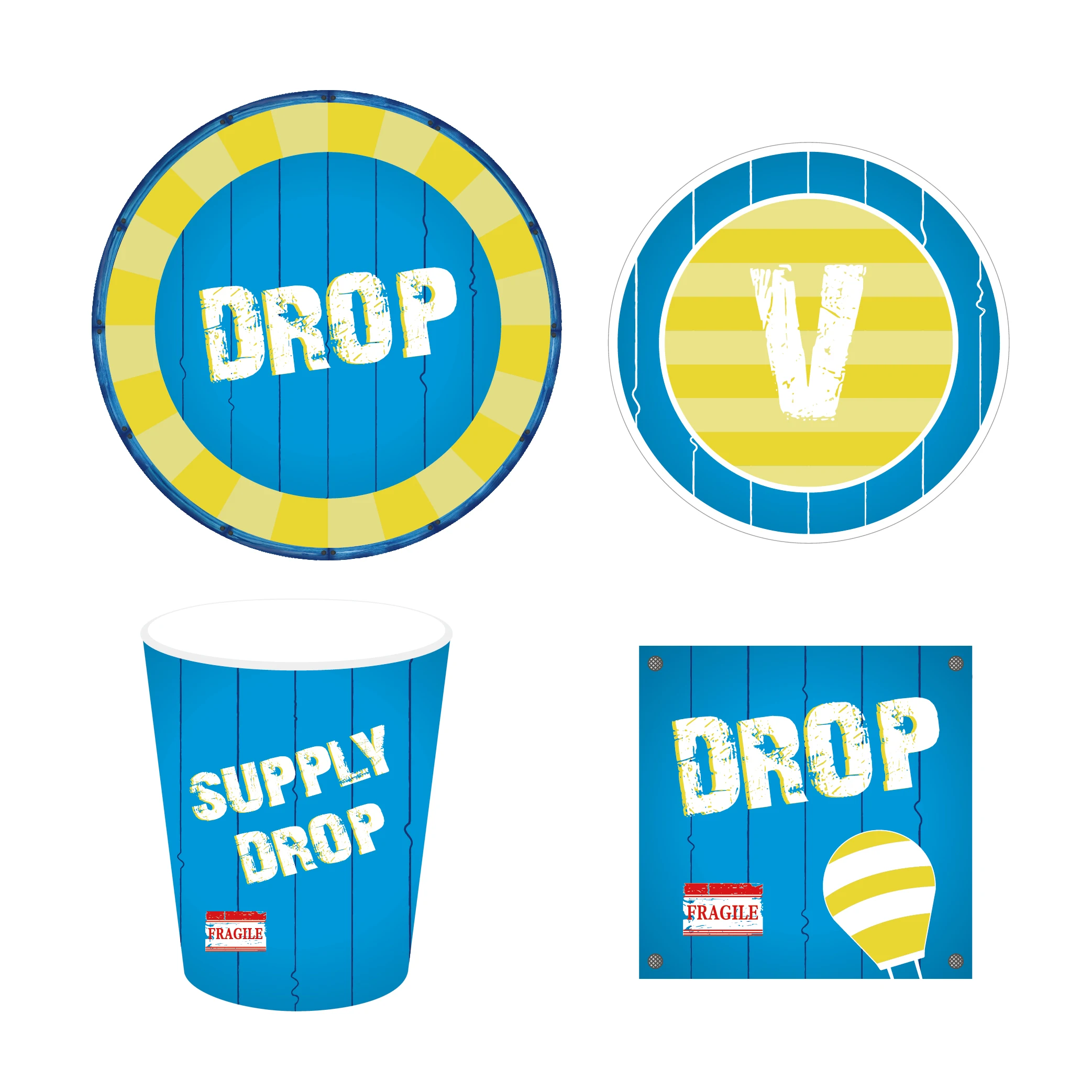 

Game Theme Happy Birthday Disposable Tableware Sets Paper Napkins for Game Fans