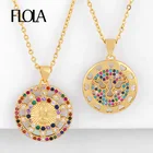 FLOLA Радуга Дева Мария подвески для женщин CZ Кристалл мира голубь подвеска ожерелья золотые украшения Дева гуадель nkeq27