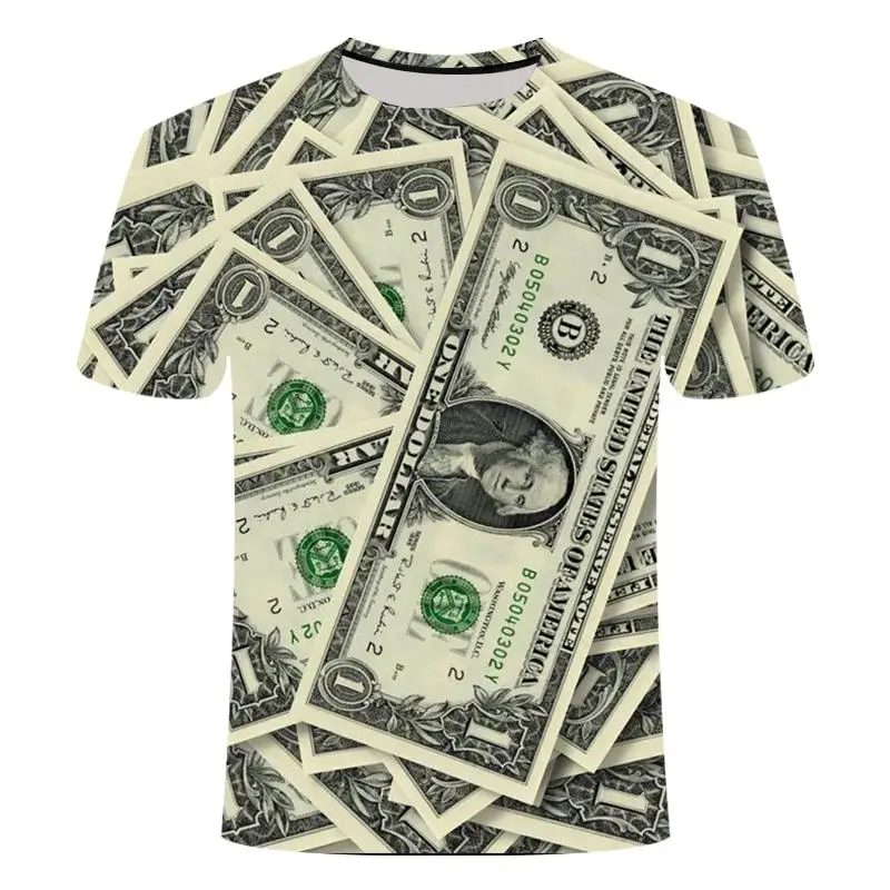

3d Dollar Tshirt Men T-shirt Money Shirt Print streetwear Tshirt Printed Art Tshirts Casual Harajuku Clothes Short Sleeve