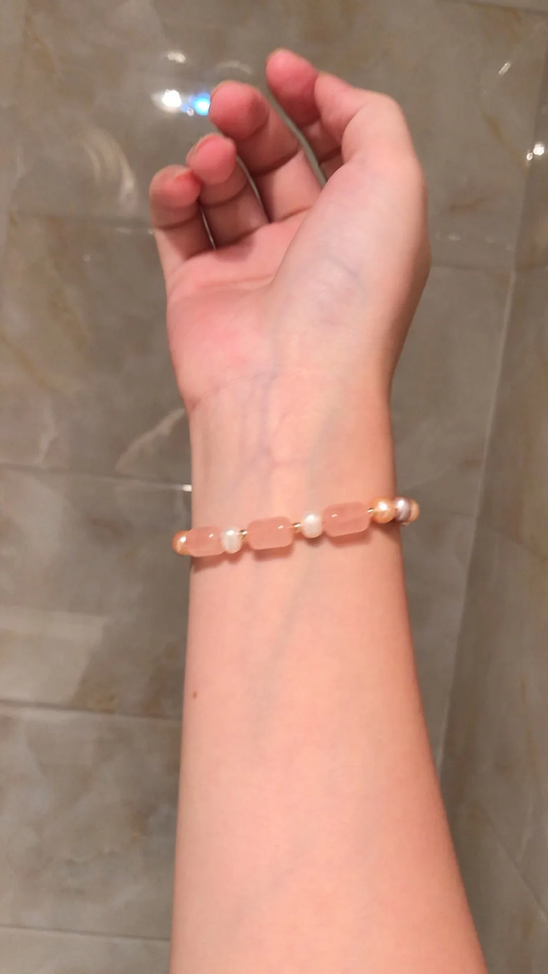 

Summer 2021 New Pink Crystal Bead Freshwater Pearl Bracelet Sweet and Romantic Bracelet