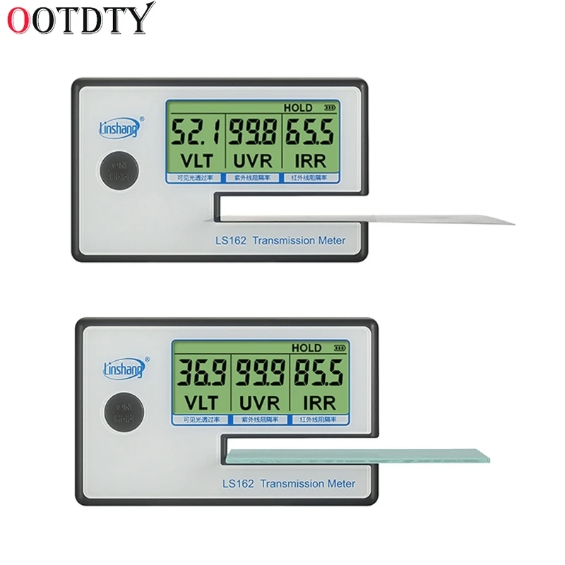 

OOTDTY LS162 Window Tint Meter Solar Film Transmission Meter,Filmed Glass Tester ,VLT transmittance meter ,UV IR rejection meter