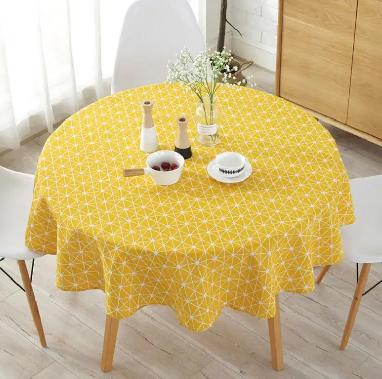 Nordic круглая скатерть из хлопка и льна моющийся банкетный стол в гостинице ткань