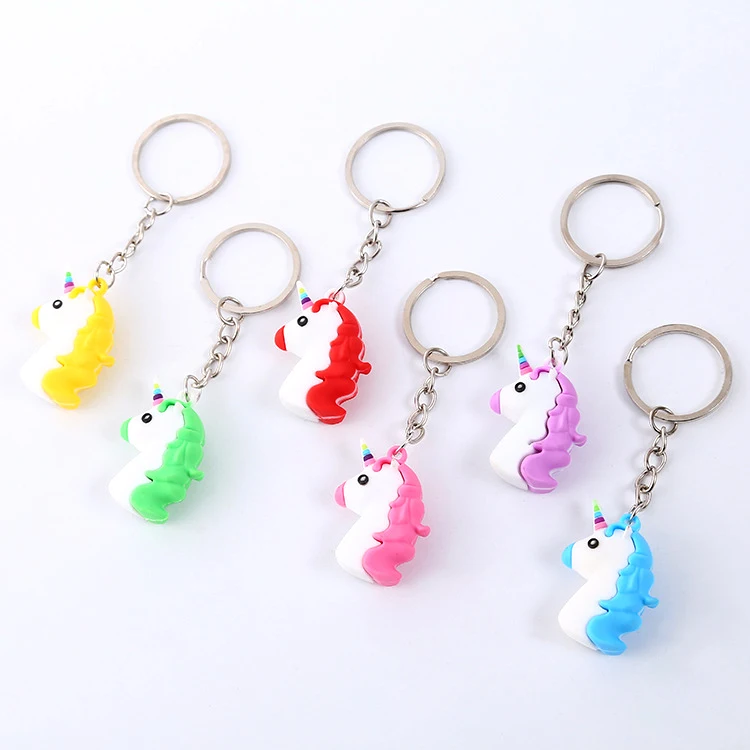 Модный Diy милый Сказочный ПВХ Единорог брелок в виде мульти-стиля лошадь