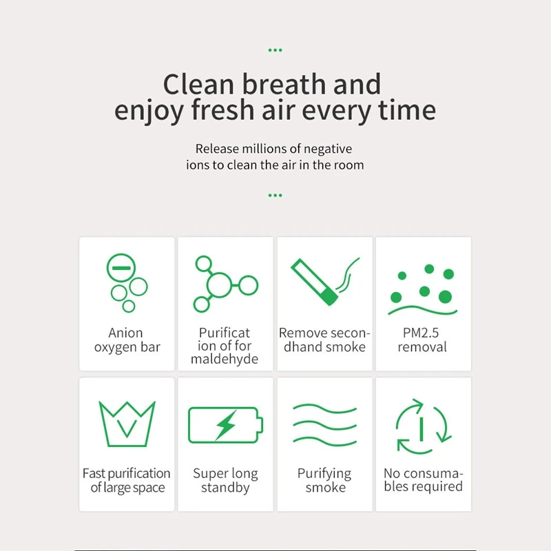 

USB Portable Wearable Air Purifier Personal Mini Air Necklace Negative Ion Air Freshener No Radiation Low Noise