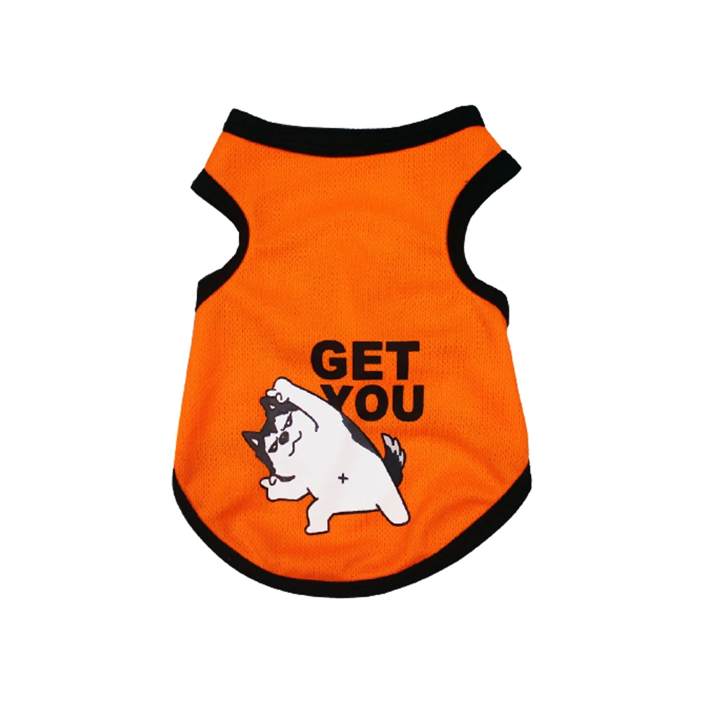 С рисунком из мультфильма летняя одежда для собак Футболка маленького щенка