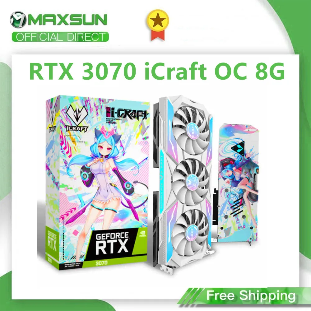 Günstig MAXSUN Volle Neue GeForce RTX 3070 ICraft OC 8G GDDR6 GPU 8nm NVIDIA Computer PC 256Bit DP * 3 Gaming Video Grafikkarte