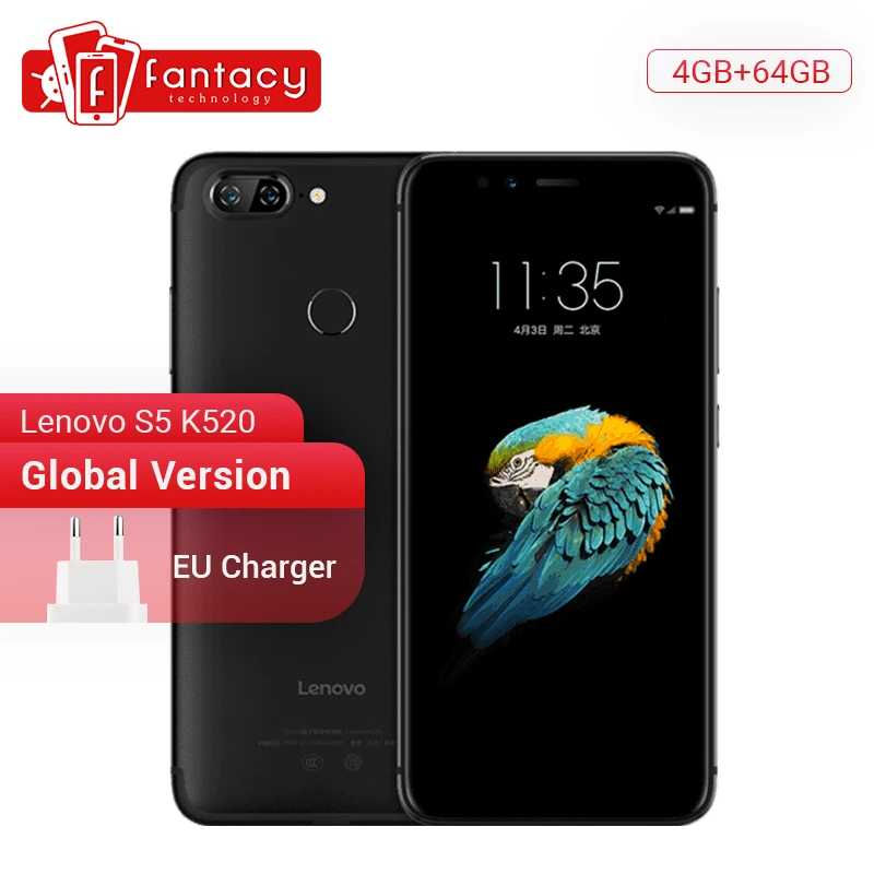 Глобальная версия Lenovo S5 K520 смартфон с восьмиядерным процессором Snapdragon 625 ОЗУ 4 Гб