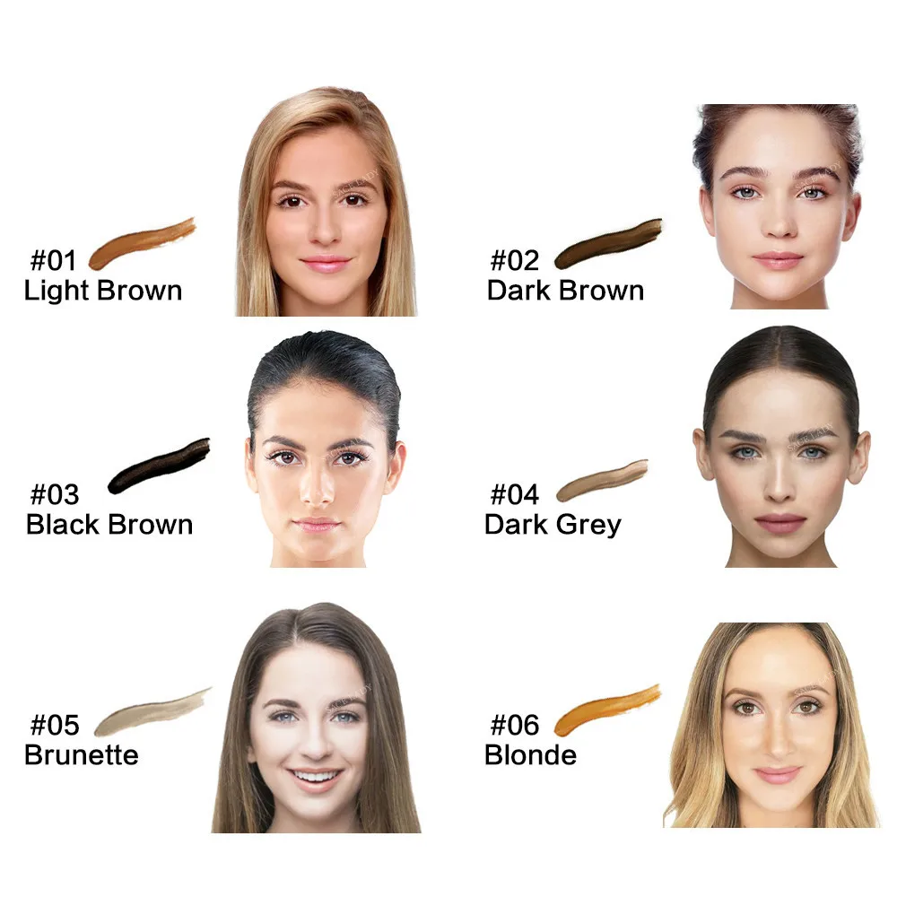 Горячая Распродажа 6 цветов гель для бровей из хны водостойкая краска набор