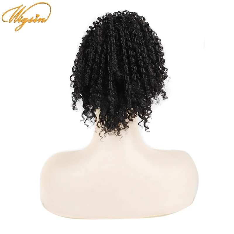 

WIGSIN синтетические 25 см короткие кудрявые волосы для прически «конский хвост» черные волосы для женщин