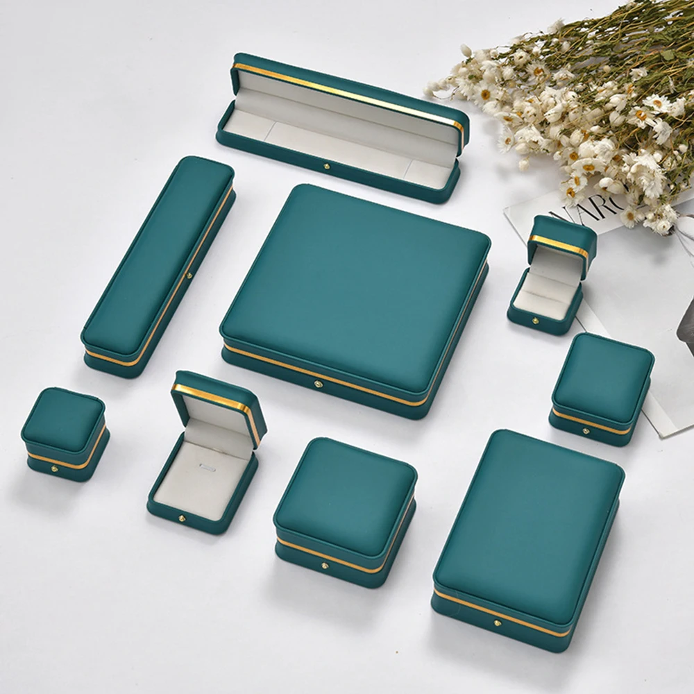 High Quality Leather Jewelry Box Wedding Ring Earrings Necklace Bracelet Box Jewelry Organizer Packaging Box For Jewelry Storage 2017 top grade stainless steel music video player jewelry set storage show box wedding ring pendant bracelet necklace packaging