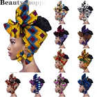 Женский обруч для волос, модный шарф в африканском стиле из 2 частей, головной убор в стиле Анкары, 2020