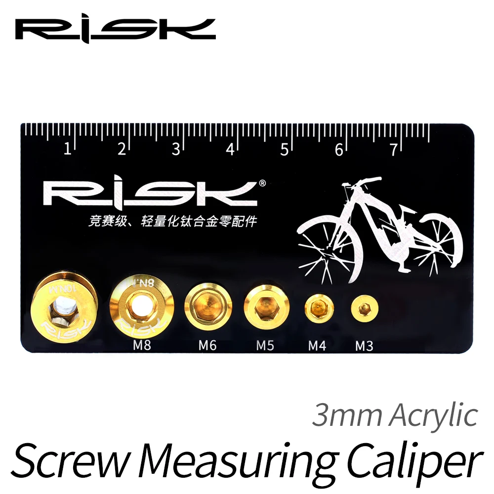 

RISK Screw Measuring Ruler Portable Caliper Mountain/Road Bicycle Bolt Screw Measure tool Metric MTB Bike Screw Length meter