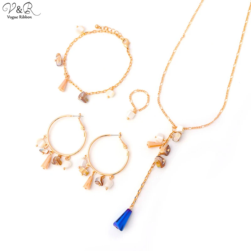 Набор ювелирных изделий из стекла/акрила/натурального камня набор ожерелья