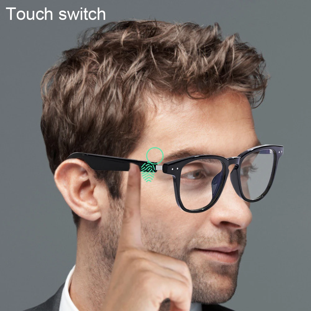 구매 업그레이드 블루투스 5.0 스마트 안경 음악 음성 통화 선글라스, 처방 렌즈 호환 IOS 안드로이드와 일치 가능