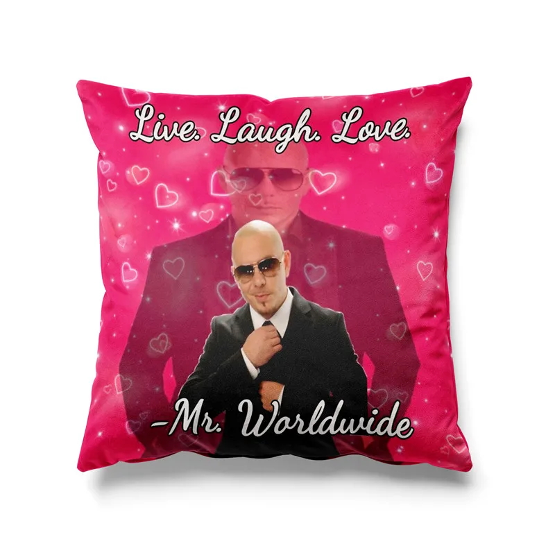 

18 ''x 18'' Mr Worldwide говорит, что смеюсь, любовь, наволочки для диванной подушки, для гостиной, 45 см x 45 см