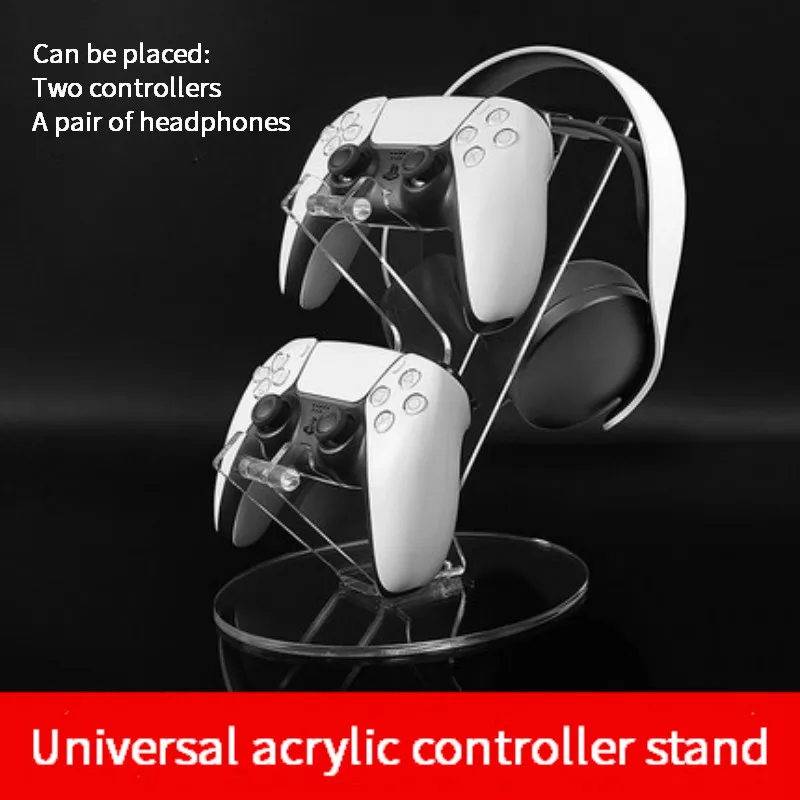 

Universal Dual Controller Stand Headset Holder Acrylic Desktop Stand for PS5/PS4/Xbox/Switch Controller Holder