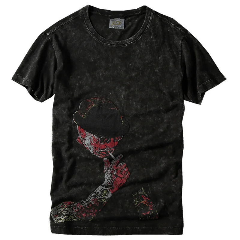 

Fashion Street Style T Shirt For Man Summer Thin Cotton Distressed t shirt Boys Men's Beach Tops Shirts Clothing Men Streetwear
