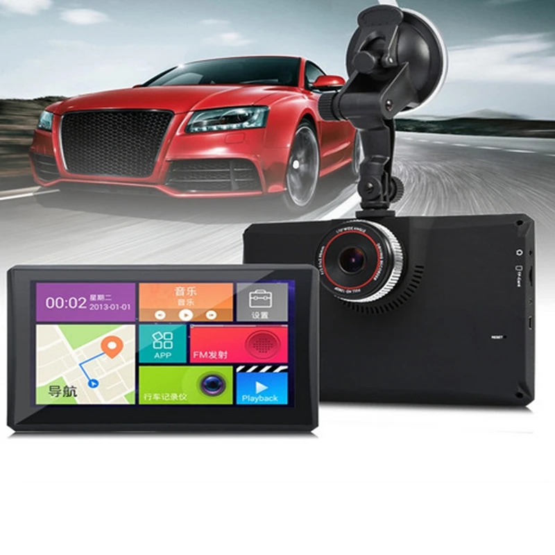 7-дюймовый автомобильный видеорегистратор Android 4 емкостный экран Hd 1080P сенсорный