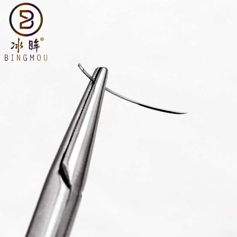 Держатель Иглы золотистая ручка из нержавеющей стали 12 5 см зубчатые иглы щипцы