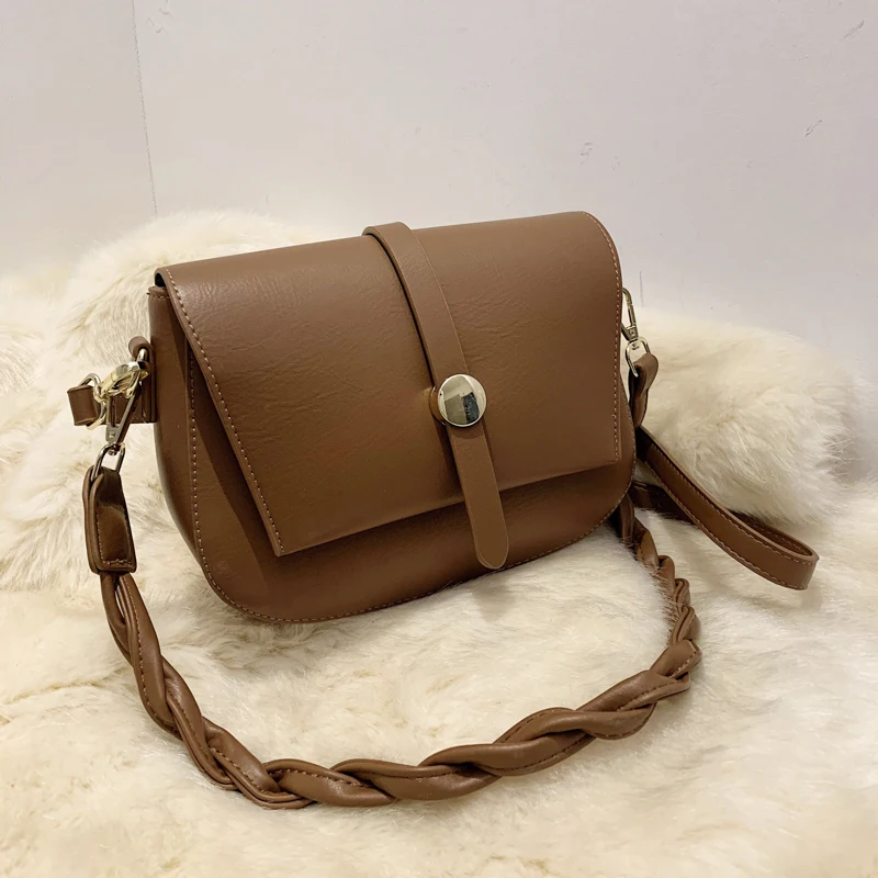

New Fashion Designer Shoulder Bag for Women 2021 Winter PU Leather Crossbody Bag Casual Simplicity Handbag