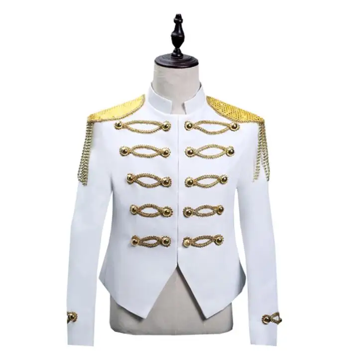 Мужские дизайнерские костюмы Королевского белого золота с кисточками