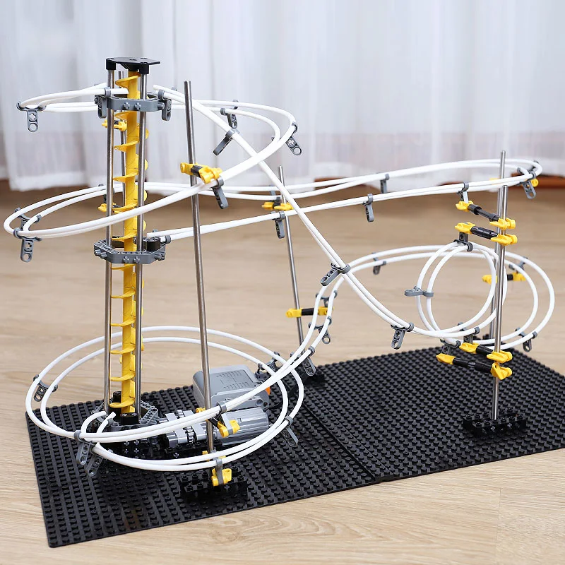 Лифт мрамор пробежки блоки игрушки DIY трек Набор для Детские кирпичи s контур