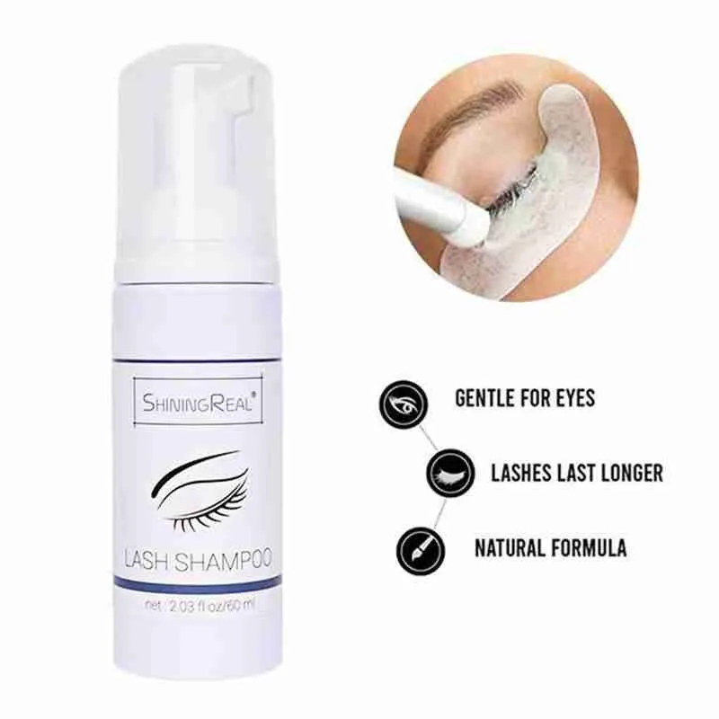 60 мл ресниц шампунь для роста волос наращивание нежный мусс Cleasing пенное моющее