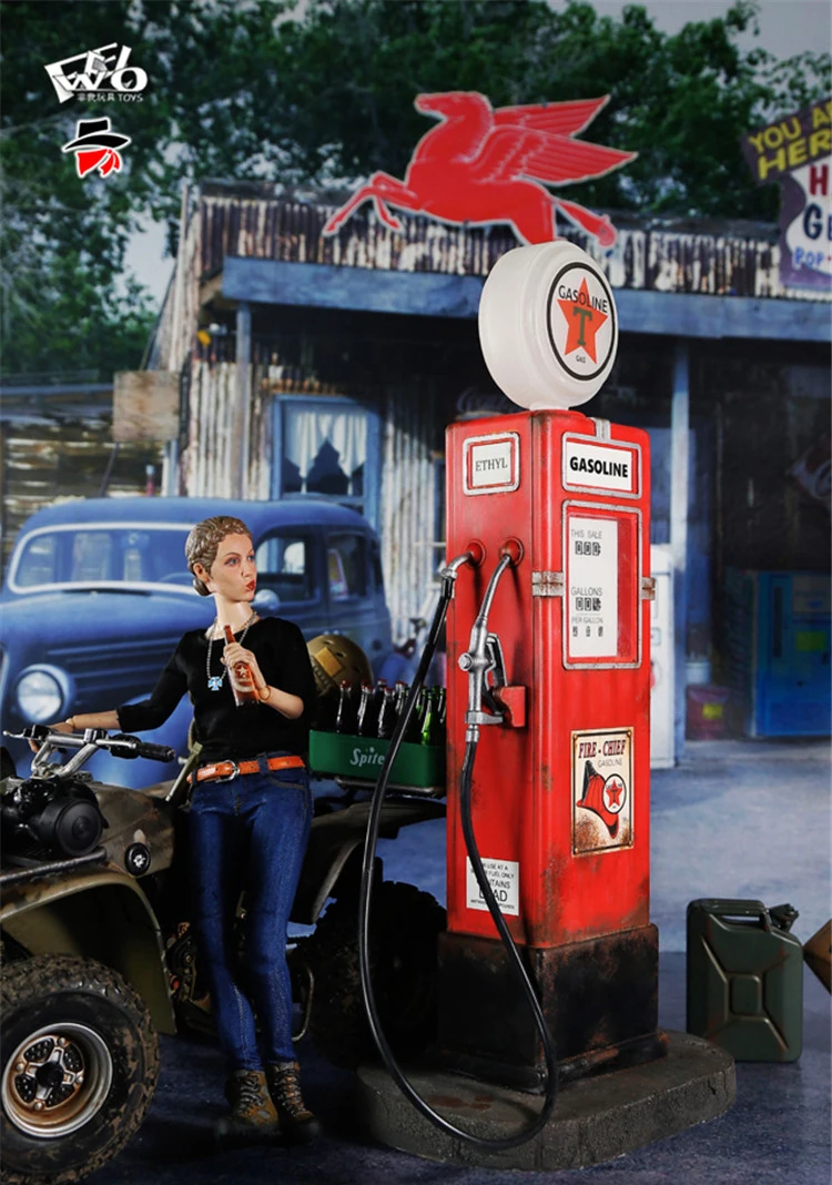 

1/12 Scale FW009-12 FEELWOTOYS VINTAGE GAS PUMP Scene Accessory for 6" Figure 12" Body In Stock