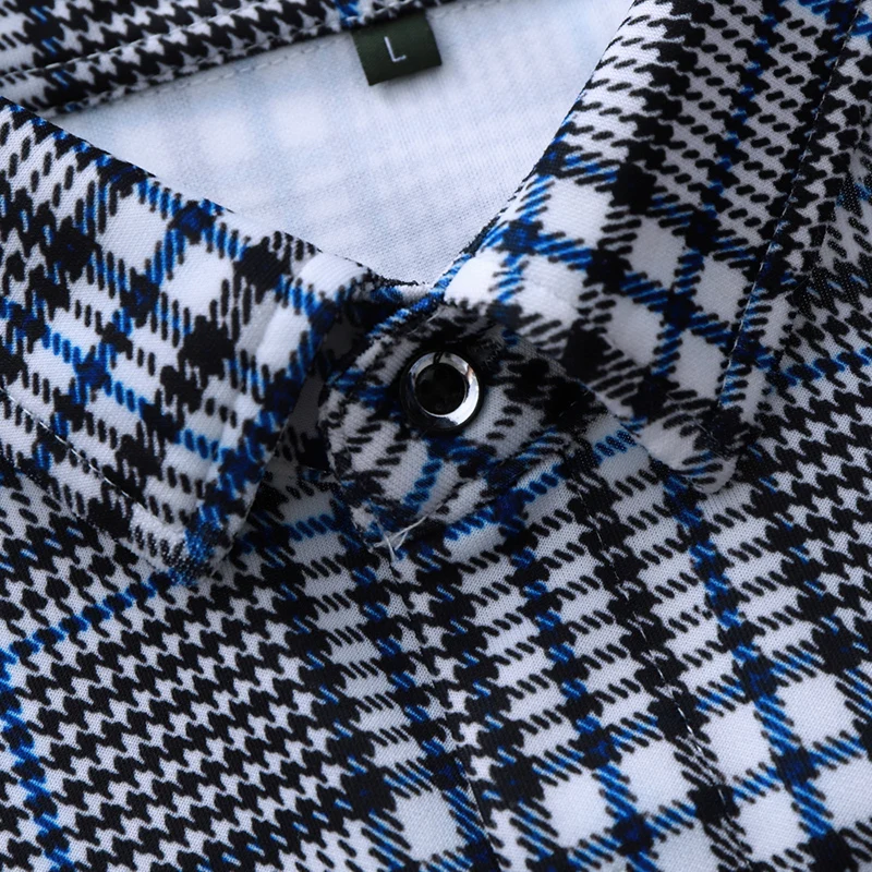 

men fashion casual plaid shirt autumn new Turn-down Collar clothing Blue Red Check oversize 5XL 6XL 7XL shirt