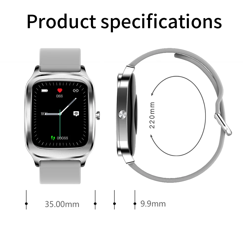 

H68 HD1.65Inch Men Women Smart Watch Heart Rate Waterproof Watches Full Touch Screen Healthy sleep For IOS Android Spanish