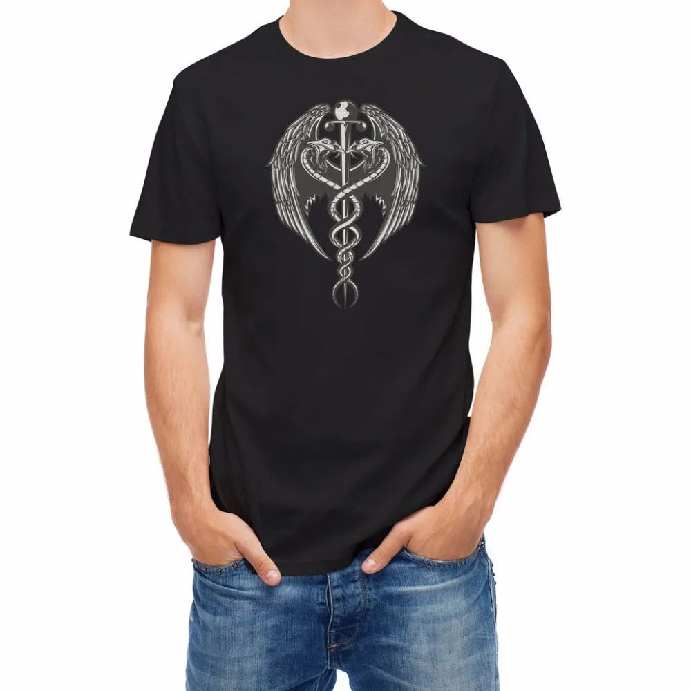 

Creative Design Caduceus Snake Wings Medical Mens T-Shirt. Summer Cotton Short Sleeve O-Neck Unisex T Shirt New S-3XL