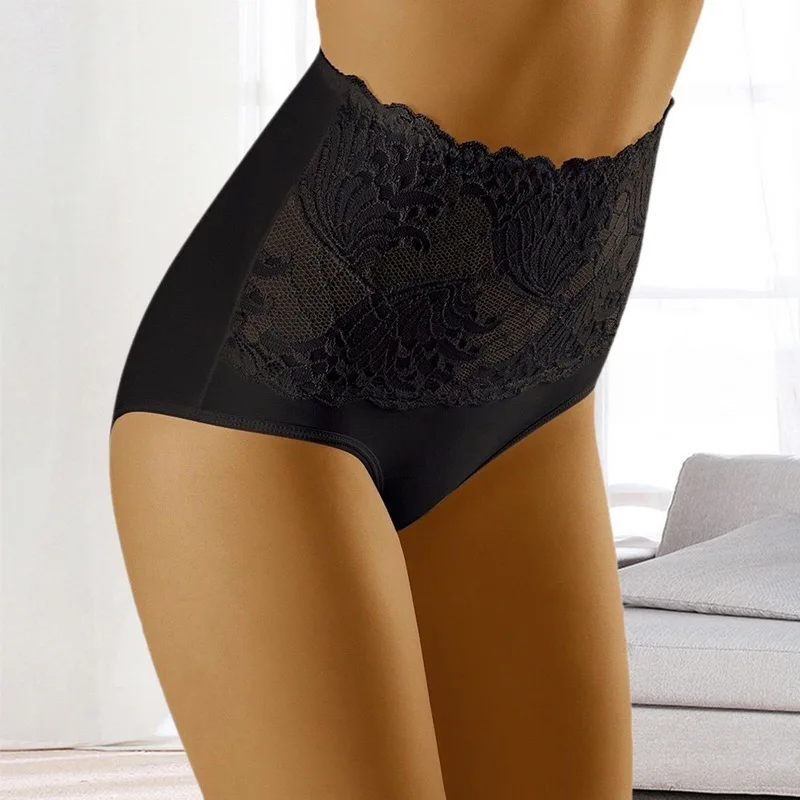 Women Lace Panties High Fit Cotton Waist Underwear Body Shaping Sexy Lingerie Slimming Tummy Control Pants | Женская одежда