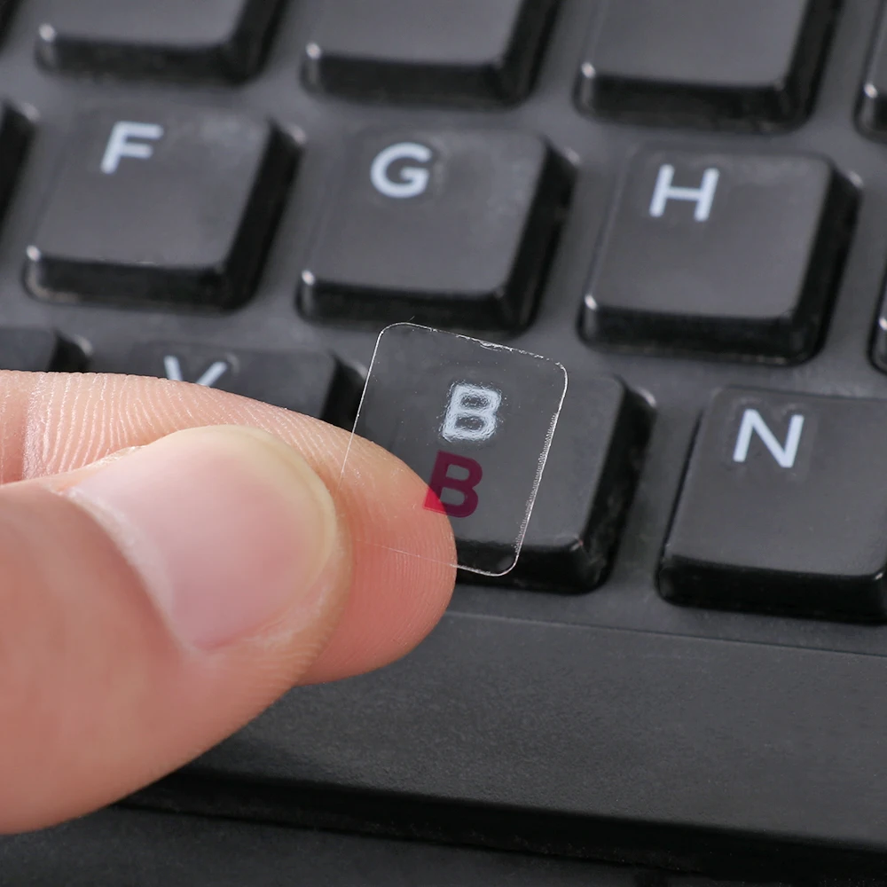 Прозрачная наклейка на клавиатуру из ПВХ с русскими буквами водонепроницаемая