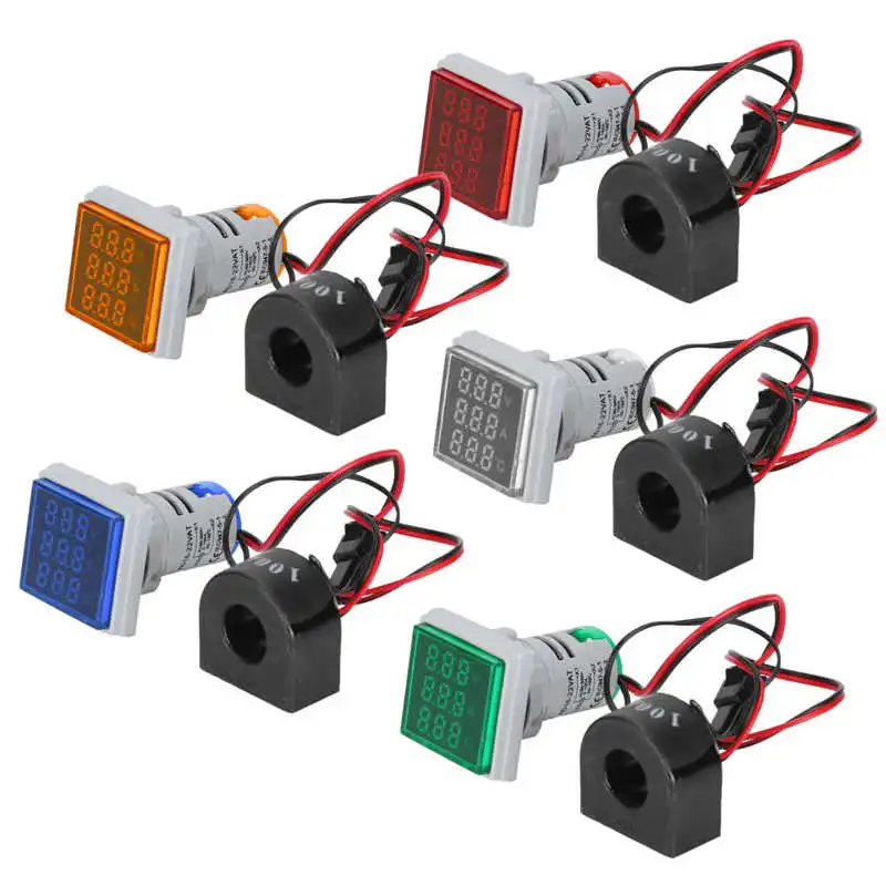 

Current Signal Indicator Universal Temperature 3-Display Square Lamp Light 60~500VAC AD16-22VAT