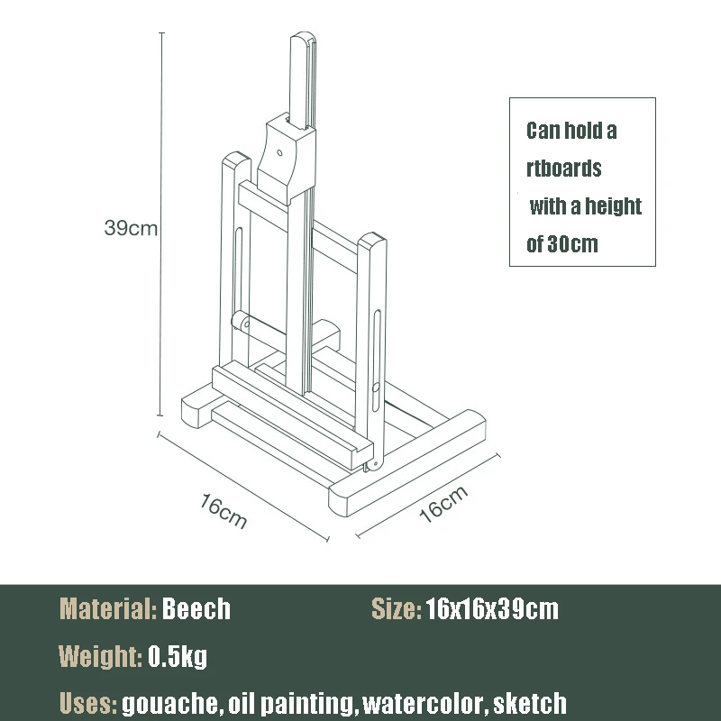 Деревянный Настольный мольберт из бука Складная Настольная подставка эскизный