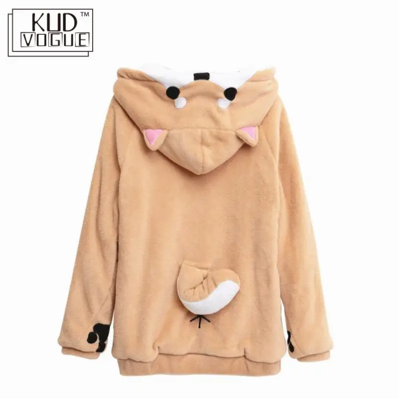 Худи женское в стиле Харадзюку милый японский свитшот с ушками милое плюшевое