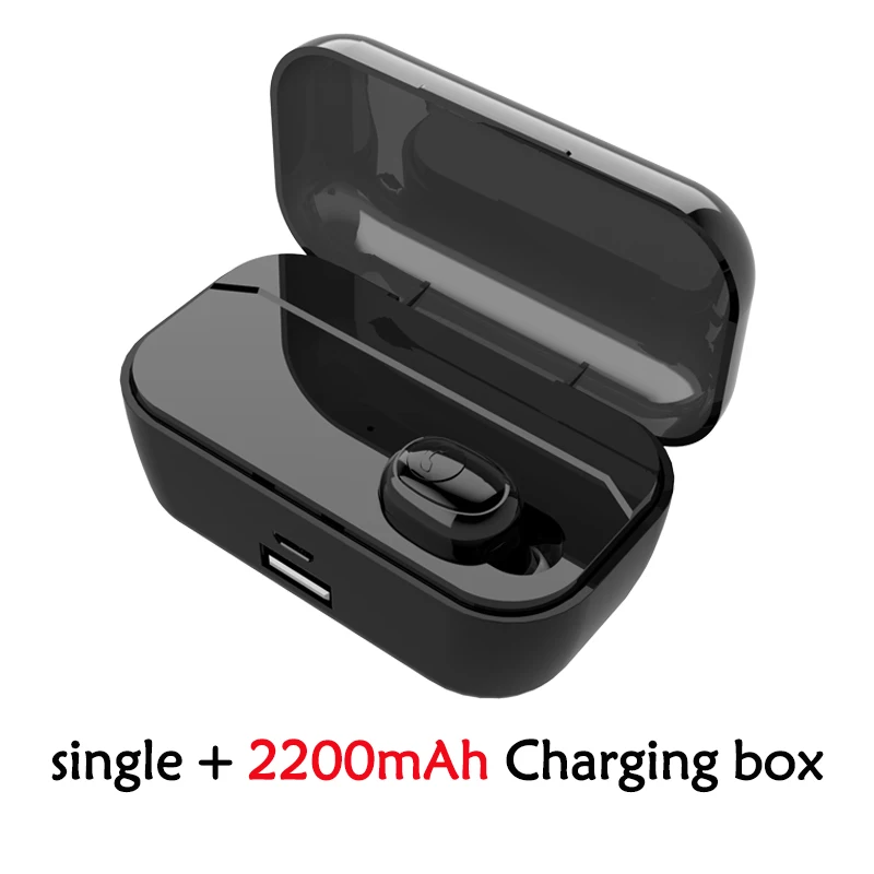 Single black F9 беспроводные наушники Hifi Bluetooth наушники гарнитура спортивные наушники с микрофоном TWS для samsung для Xiaomi телефонов PK G6s - Цвет: Single black